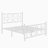 White Full Size Metal Bed Frame with Headboard and Footboard, Victorian Butterfly Platform Bedframes, Heavy Duty Platform Storage Bed, Noise-Free Slatted Base-490440647-490440645