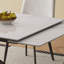 Table de salle à manger rétractable en pierre frittée, de conception rectangulaire moderne, avec des pieds en acier au carbone noir au bas, 71 po convenant pour 6 à 8 sièges-1246253911