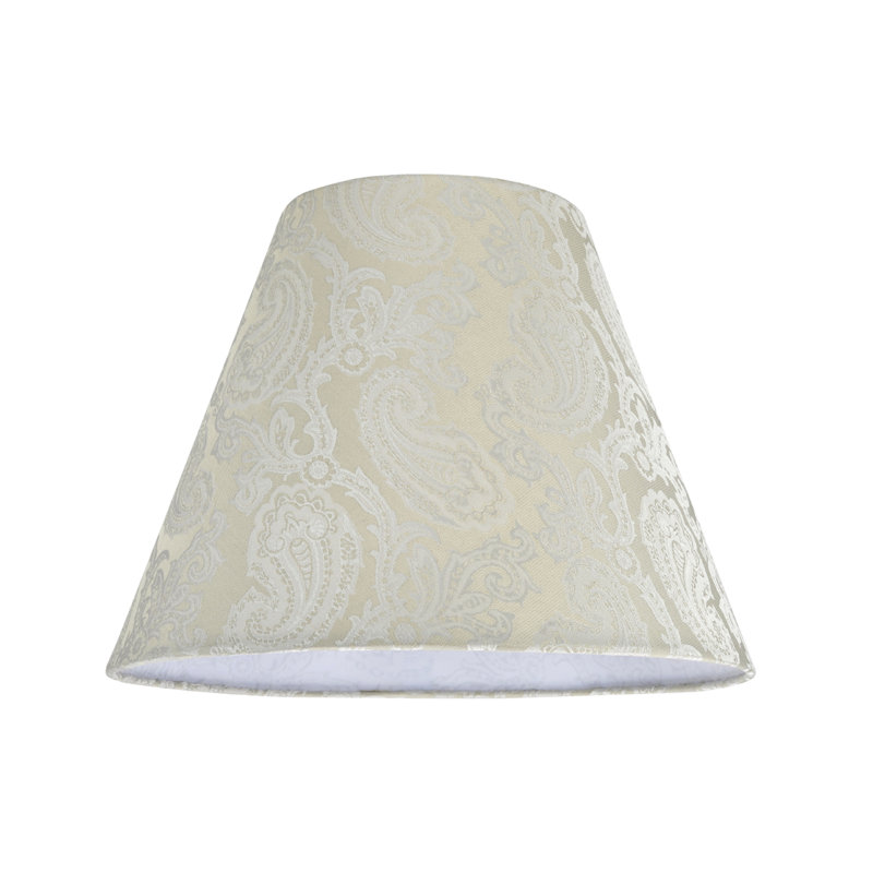 Abat-jour empire en tissu texturé jacquard 11 po H (araignée) de couleur taupe