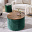 Ensemble de repose-pieds 2 pièces avec rangement en chenille - Tabourets cylindriques avec rangement caché