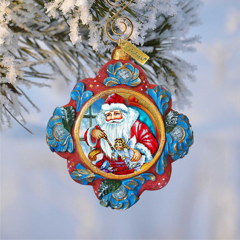 Santa with Boy Ornament, Treasured Memories Nativity