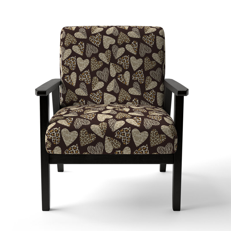Chaise avec accoudoirs rembourrée Brown Hearts