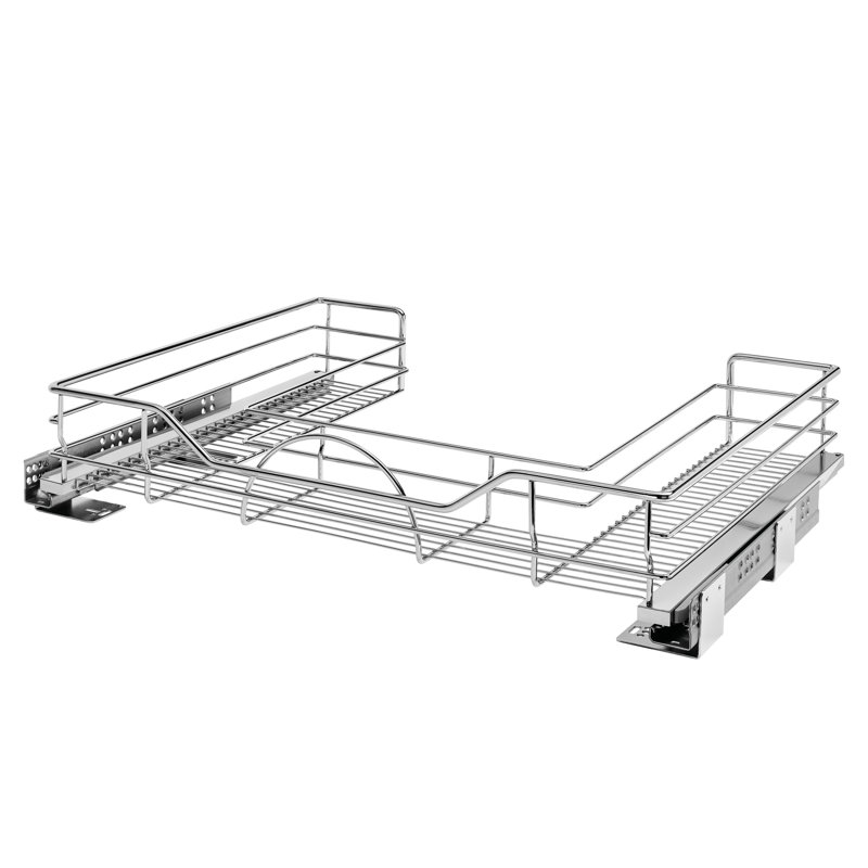 Chrome 33" Under Sink U-Shaped Pull Out Organizer