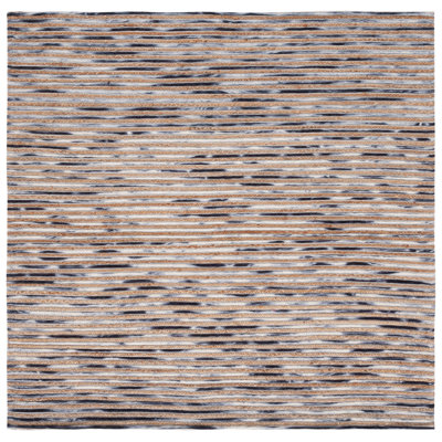 Cocci Natural Gray Hand-Loomed Striped Jute Rug