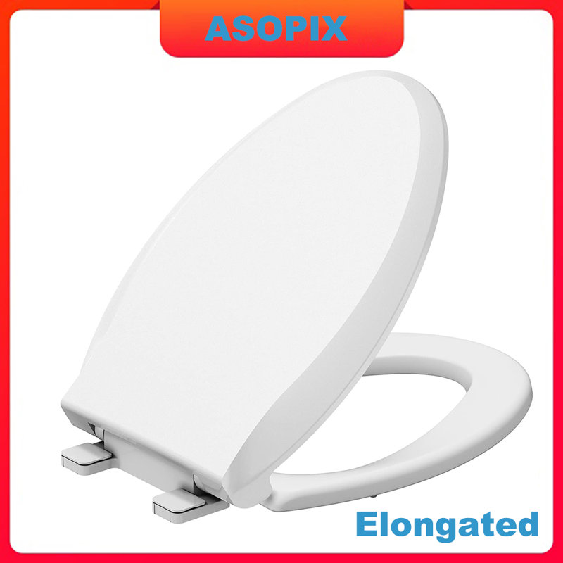 Toilet Seats Elongated, Quiet-Close Lid, Safe PP Material Seat, Easy Installation & Release with Hardware