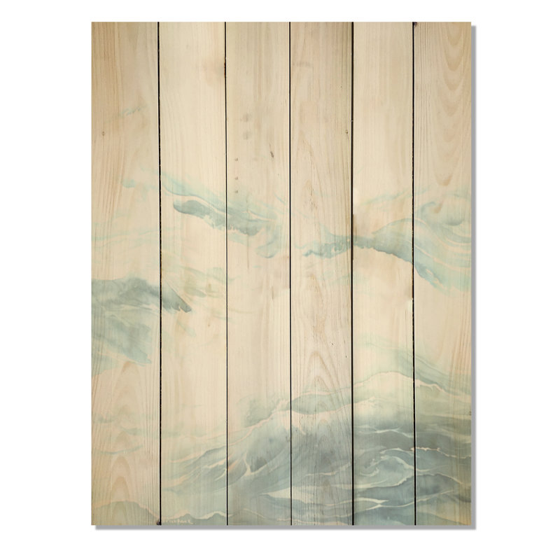 Charme de vagues océaniques - art sur bois de pin naturel, H 20 po x l 10 po