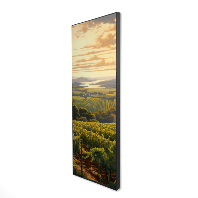 «Calm Dusk Contemporary Landscape», toile encadrée - décor de chambre à coucher