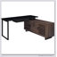Bureau d'ordinateur moderne en L avec beaucoup de rangement et un espace de travail étendu, idéal pour un usage domestique et professionnel