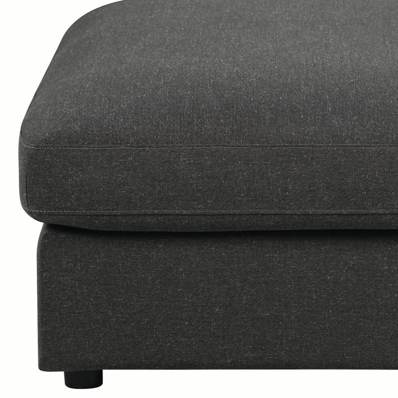 Repose-pieds standard carré de 41 po Eurydice, Mélange de polyester gris anthracite