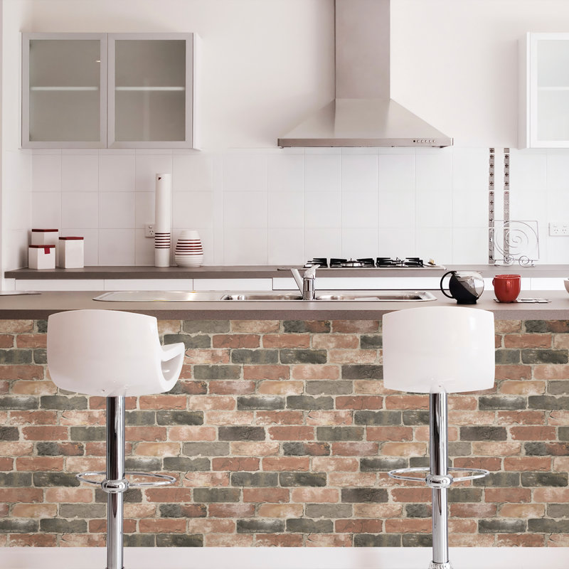Newport Reclaimed Brick Peel and Stick 5.5m x 52cm Wallpaper Roll