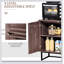 Buffet décoratif chevron à double porte (noyer)