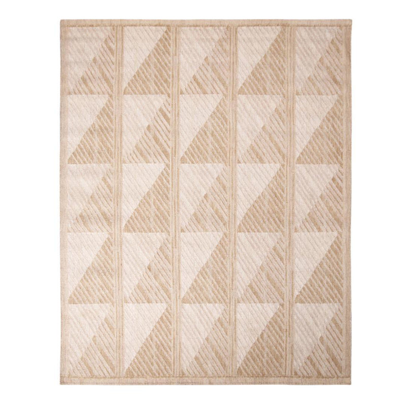 Rug & Kilim’S Scandinavian-Inspired Tan Peach And White Natural Wool Rug, Rectangle 10' x 14'