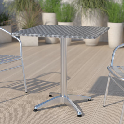 Square Aluminum Indoor-Outdoor Table with Base