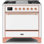 Cuisinière à double combustible 36 pouces avec 6 brûleurs scellés et plaque chauffante ILVE Majestic II Series (porte pleine)