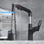 ​​Matte Black Pull-Down Vessel Faucet - Single Hole Bathroom Sink Faucet With Lift Spout & Dual Spray Modes​-125231611