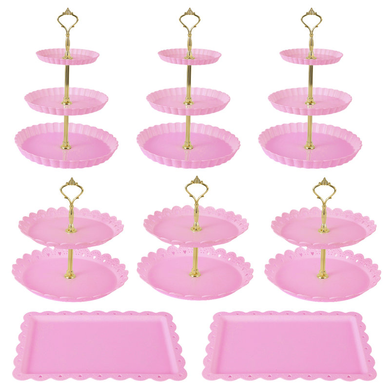 Présentoir à gâteaux 14 pièces, présentoir à dessert en plastique durable
