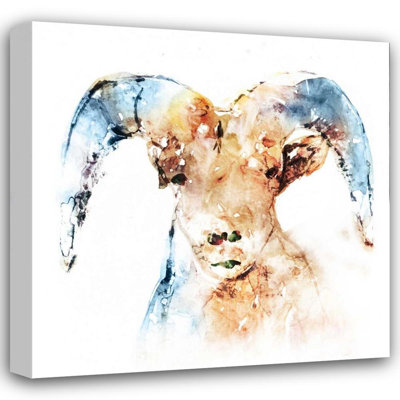 August Grove® Selkirk, Edward Gallery Wrapped Canvas Art Titled: Watercolour Ram