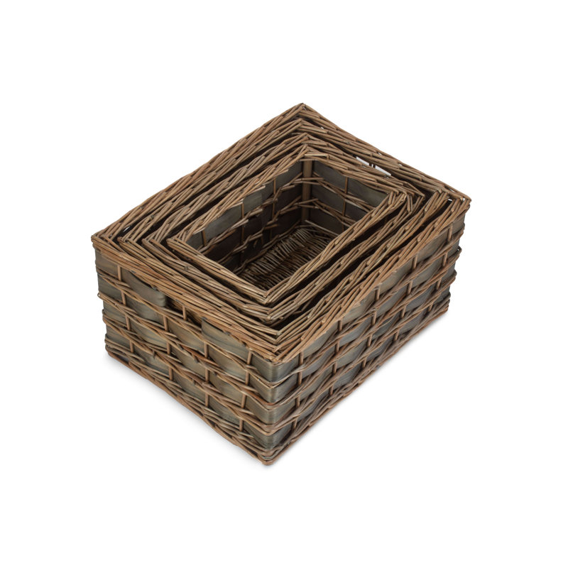 Wicker 4 Piece Scandi Style Storage Basket Set