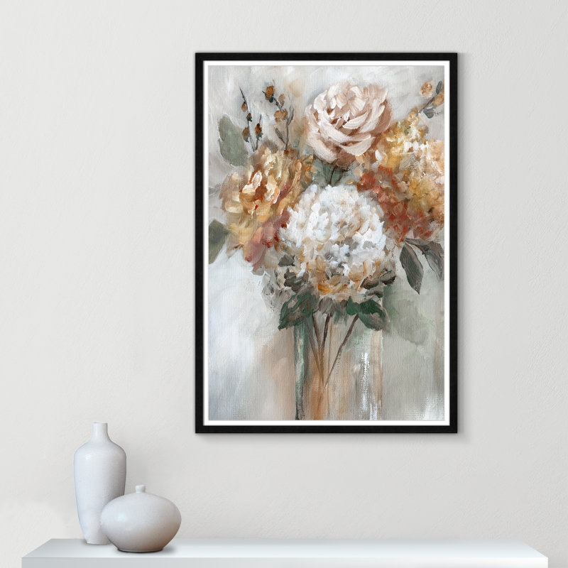 Automne doré par - peinture encadrée, H 41,5 po x l 29,5 po x P 0,75 po, Blanc