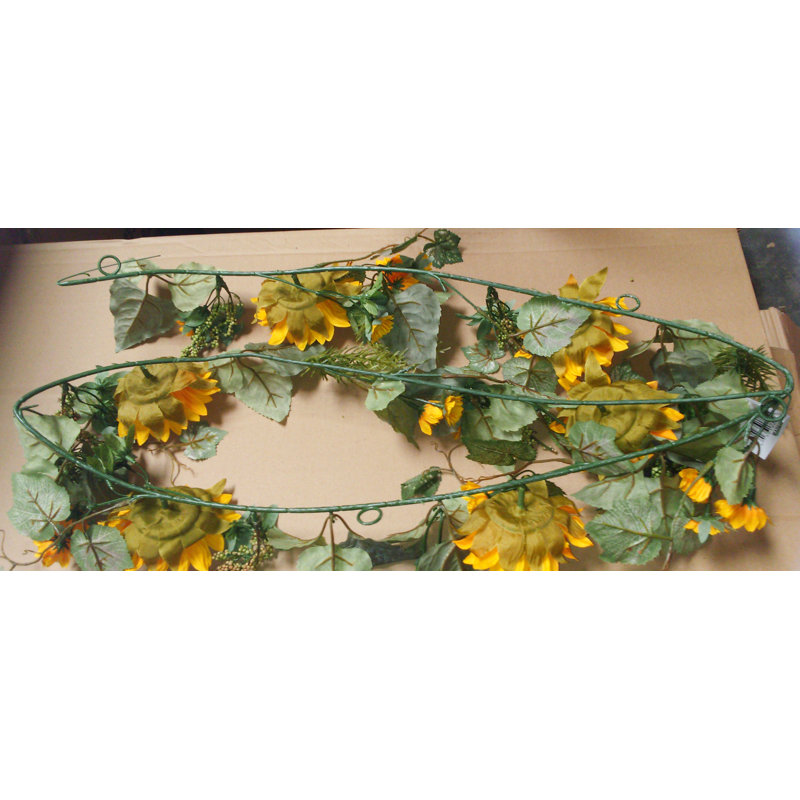 Guirlande de tournesol artificiel avec mini baies, Or