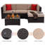 Ensemble de conversation modulaire en rotin avec coussins 5 pièces Brookwood-1249307752