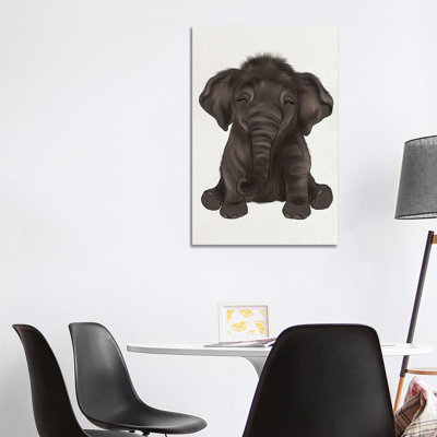 Baby Elephant 1 Piece Wrapped Canvas Wall Art