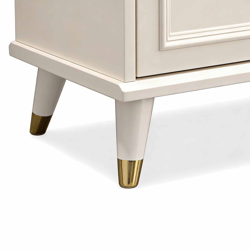 French style home storage shoe cabinet, Cream, 40.16" H x 62.99" W x 13.39" D