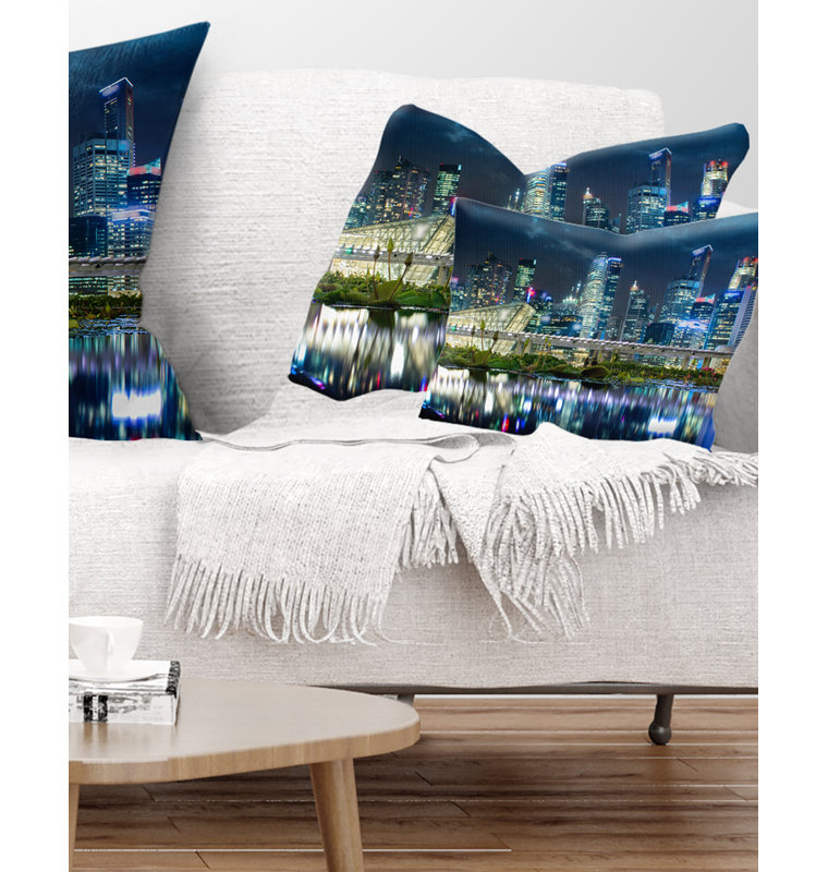 Coussin lombaire de district à l’état de singapour cityscape