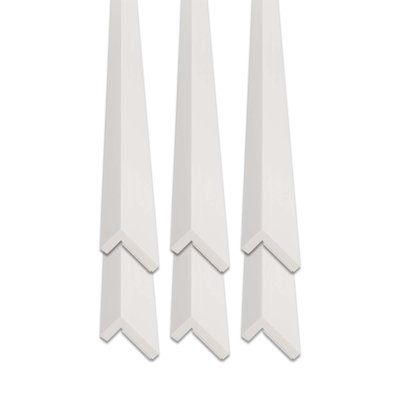 Outwater White Wall Corner Protector Trim With Adhesive, High Impact Polystyrene, 8FT Length