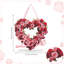 1 couronne de Saint-Valentin pour couronne de cœur romantique avec portes rouges et roses
