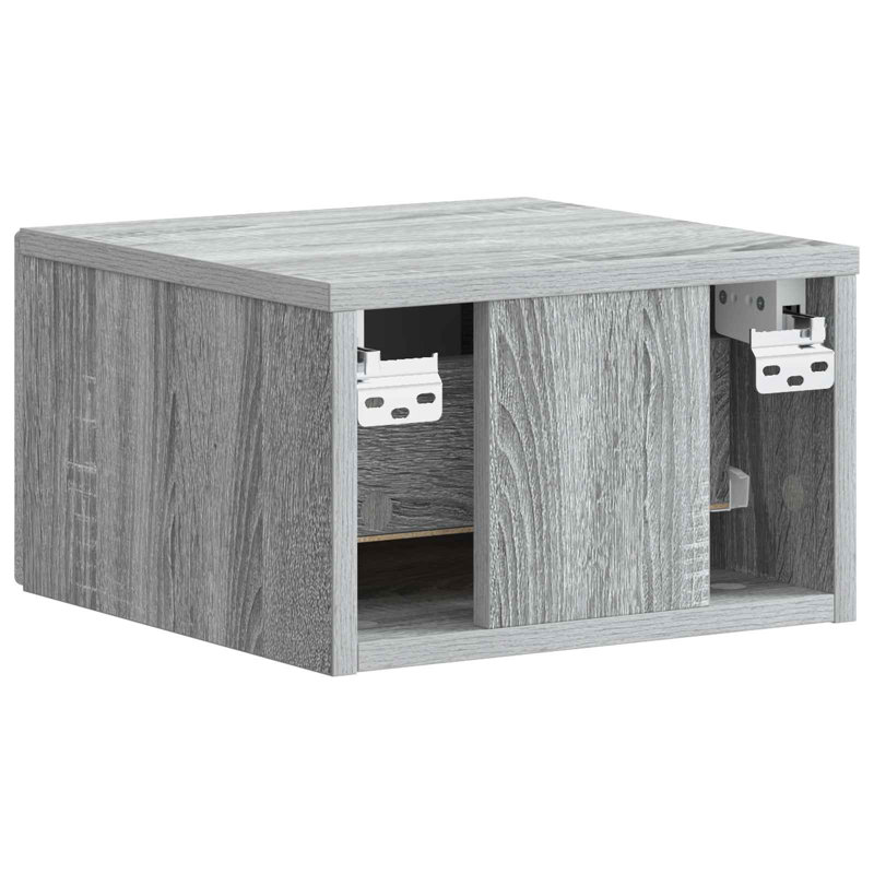 34.5cm W Manufactured Wood Bedside Table, Grey Sonoma