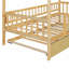 Lit simple en bois noyer avec lit gigogne simple Walnut