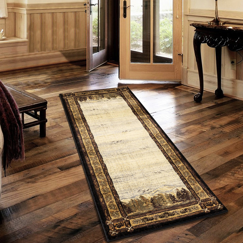 5'3" X 7'3" Lodge Area Rug - Fascinating Mountain And Forest Themes, 100% Polypropylene, Stain , Jute Backed, Made In Turkey 5 Ft. 3 In. 7 Charming Wood Scenes, For High Traffic Areas, & Pet ,
