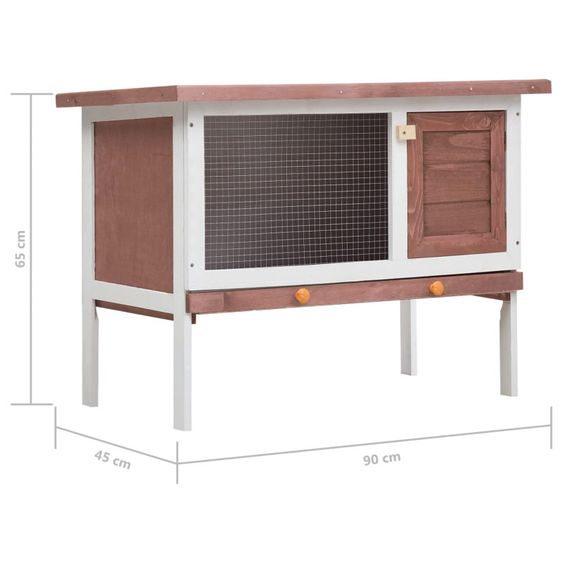 Rudy Weather Resistant Rabbit Hutch, Brown