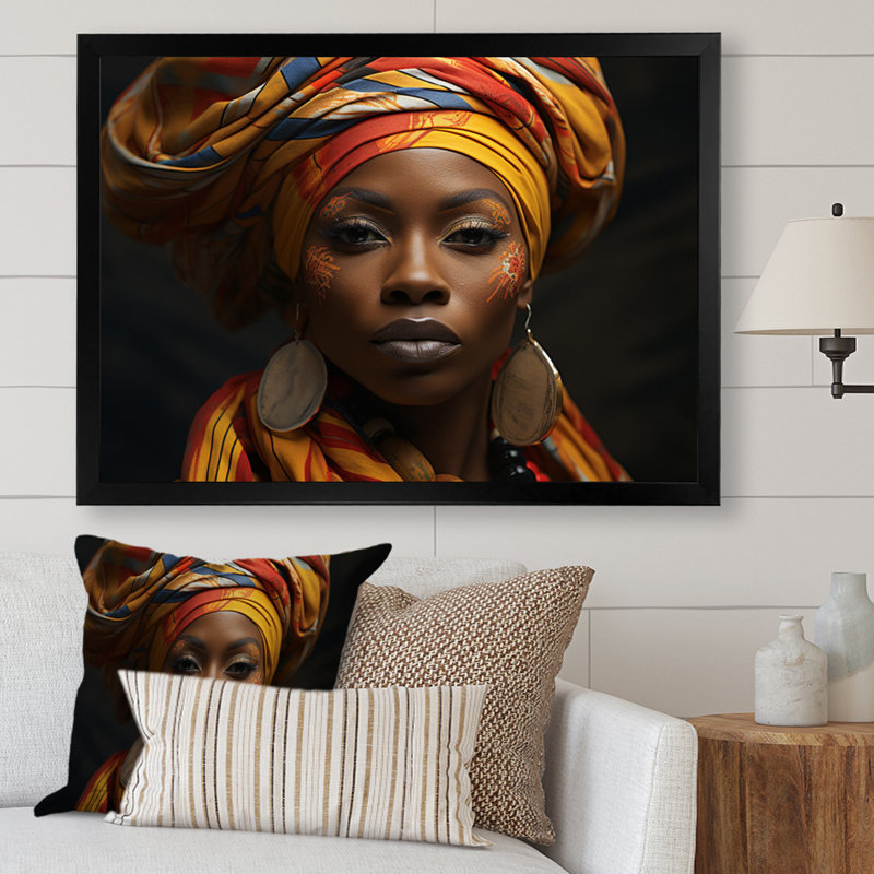 Voix sur toile, art africain-américain, H 12 po x l 20 po x P 1 po, Cadre photo noir
