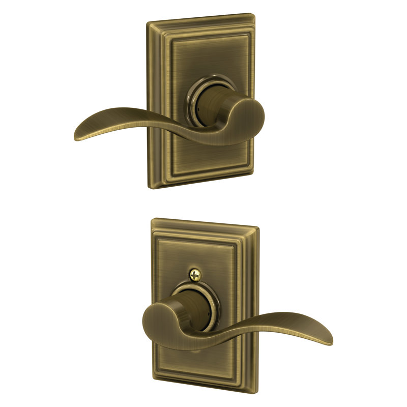 Accent Passage Door Lever with Addison Rosette, Antique Brass