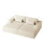 Lit modulaire surdimensionné - Méridienne de 102 po inclinable sans assemblage requis Velours côtelé beige-2067763312