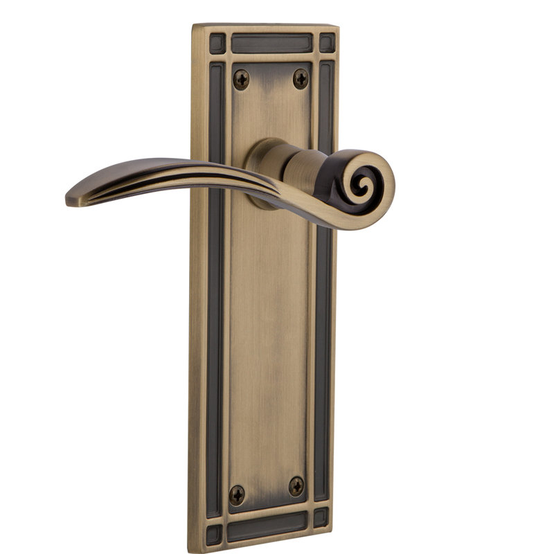 Mission Mission Passage (couloir et garde-robe) avec levier Swan, Laiton antique, 2-3/8 po