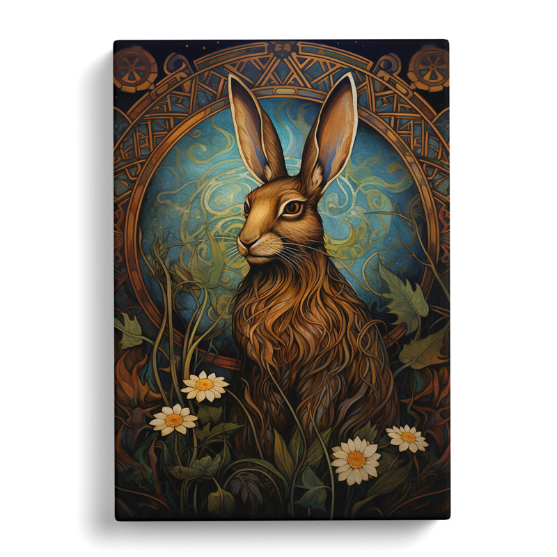 Hare Nouveau - Wrapped Canvas, 50cm H x 35cm W x 3cm D