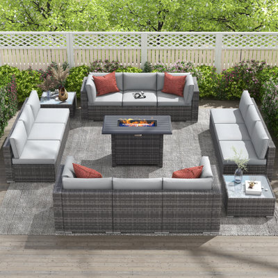 12 - Person Outdoor Seating Group With Cushions