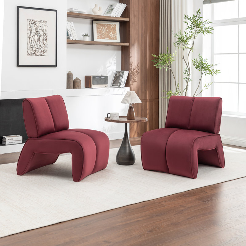 Fauteuil d'appoint en velours Angel, Red
