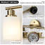 Applique murale moderne de 24 pouces à quatre lumières avec finition dorée et abat-jour en verre givré, convenant à l'éclairage de la salle de bain ou du couloir (ampoule non incluse)-160777468-160777458