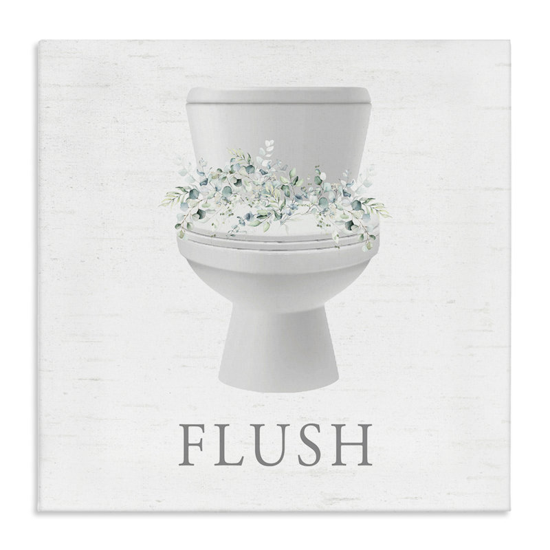 Toile et toilettes, art mural sur toile par Freshed Botanicals, H 17 po x l 17 po