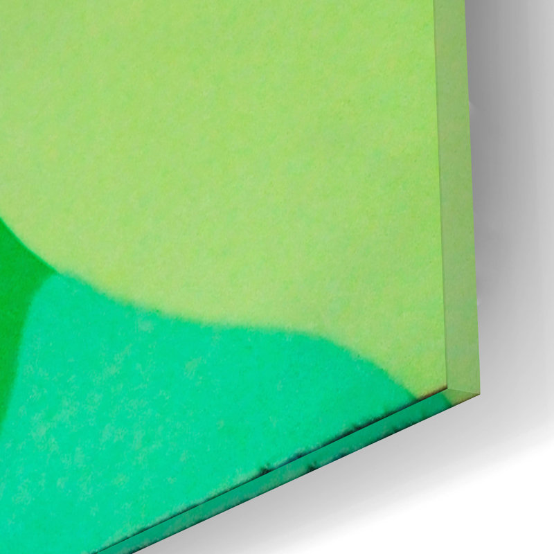 «Skin Deep Green» par Abstract Graffiti, art mural en verre acrylique, H 16 po x l 12 po x P 0,13 po