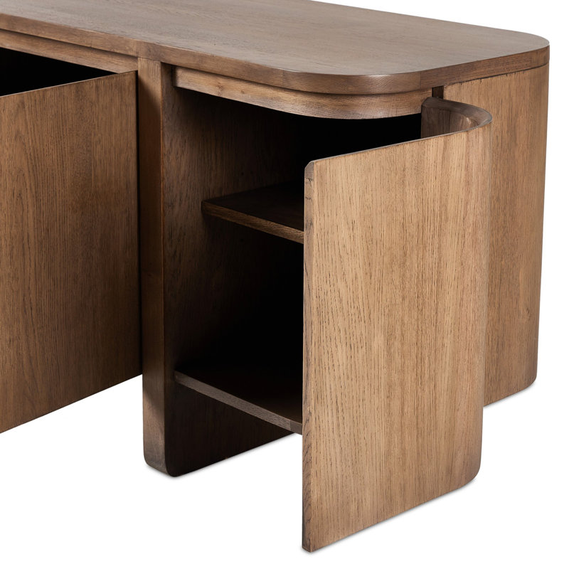 Elle Media Console-Tawny Oak Veneer, Tawny Oak Veneer