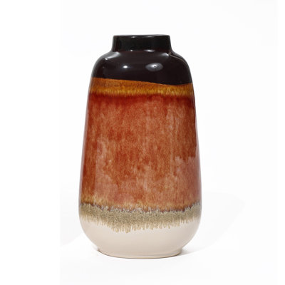 Earth Tones Round Stoneware Vase