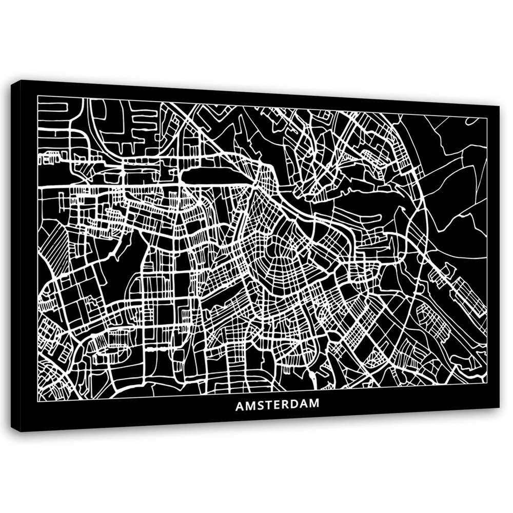 Leinwandbild Amsterdam Stadtplan