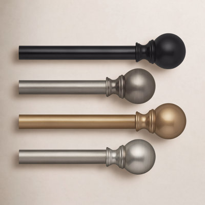 Darion Adjustable Single Curtain Rod with Globe Ball Finial