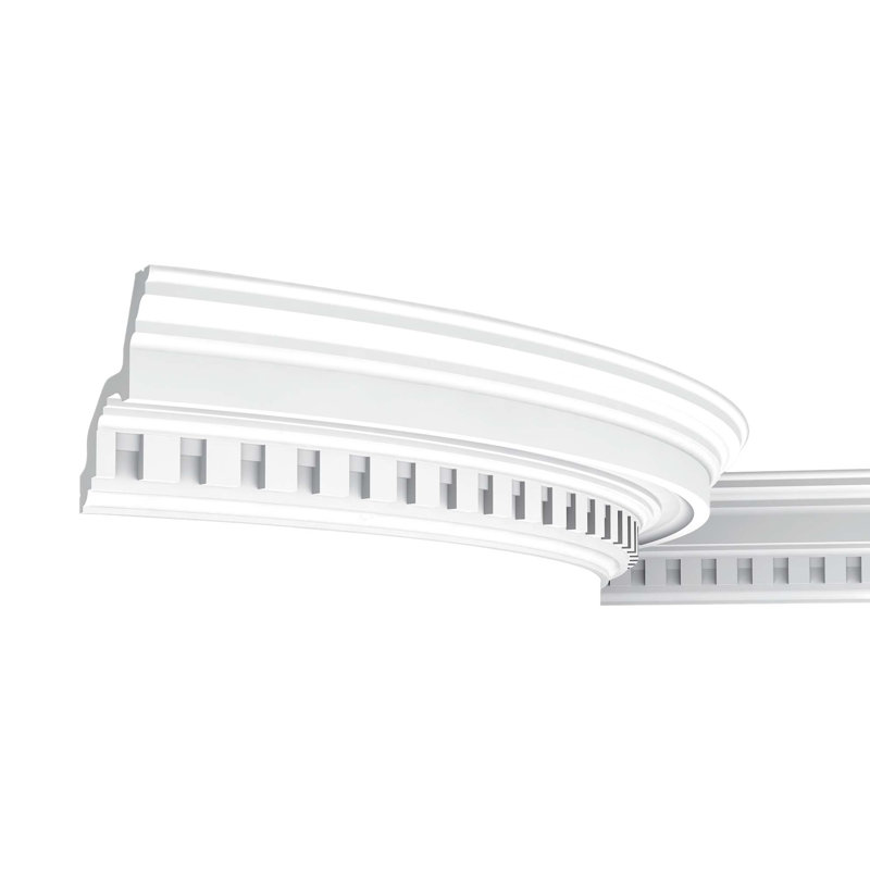 Flexible Polyurethane, Primed White 4 3/8" H x 78" W x 4 1/2" D Crown