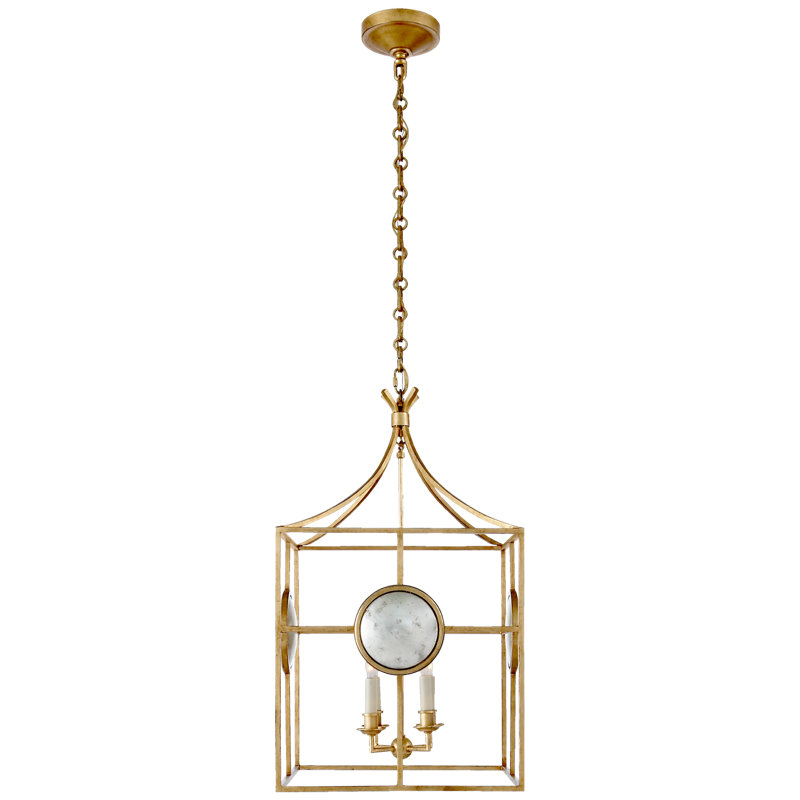Chapman & Myers Gramercy Medium Lantern, Golded Iron